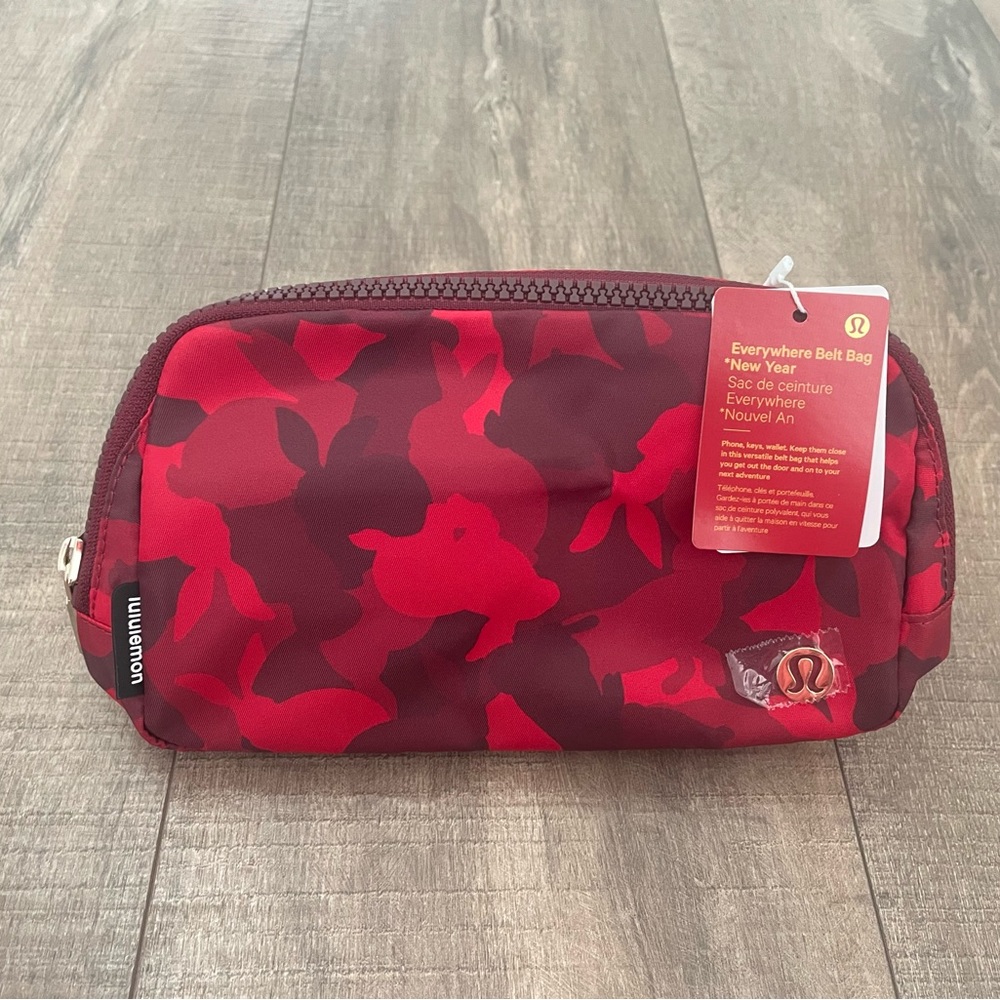 lululemon athletica Red Camouflage Crossbody Bag